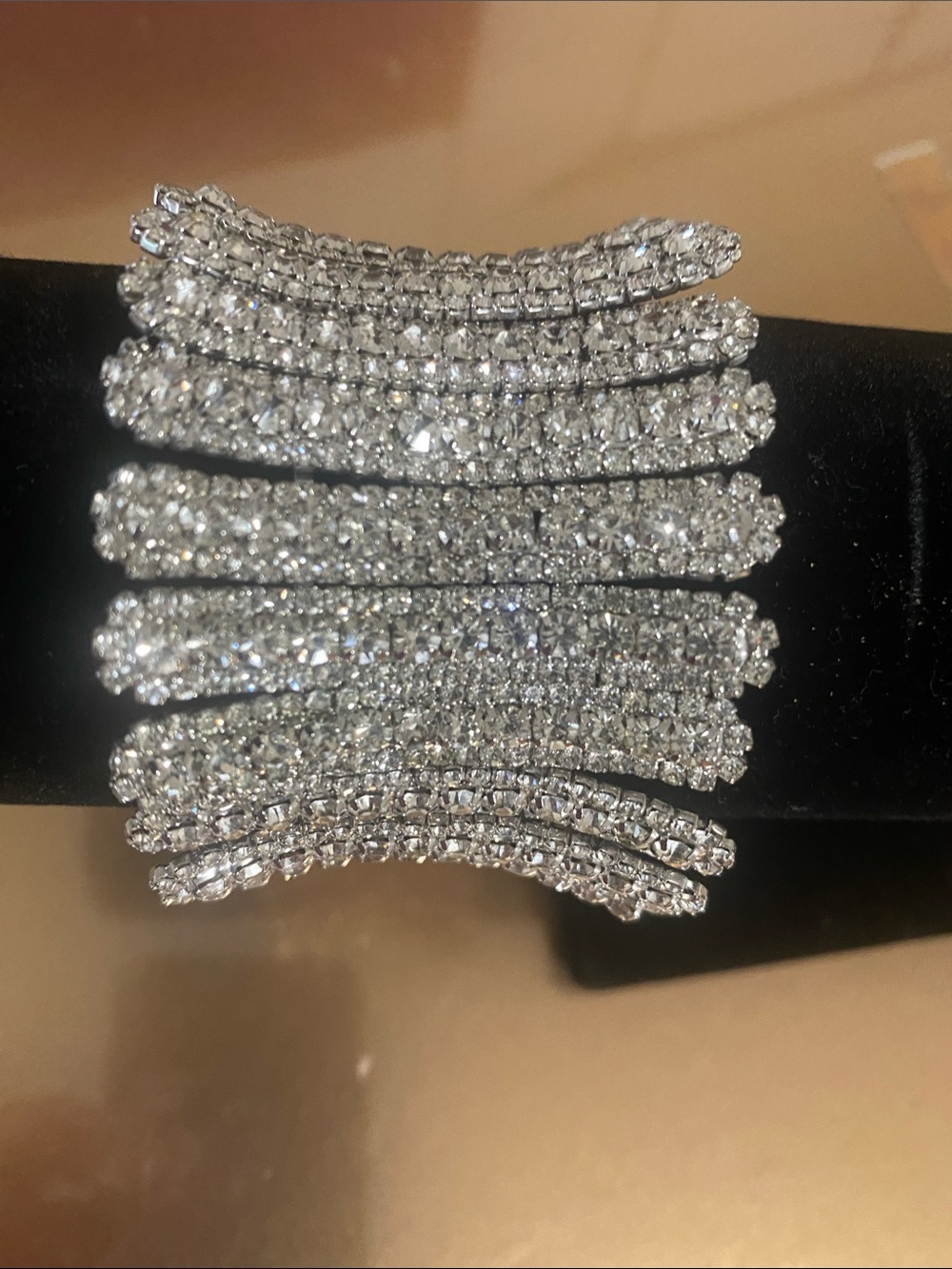 Flexible Clear Crystal Multi-Row Stretch Bracelet
